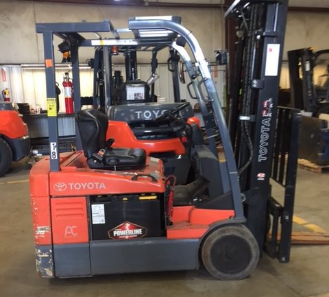 Used 2013 Toyota 3-WHEEL ELECTRIC FORKLIFT 7FBEU18 in Wilson, NC - 1